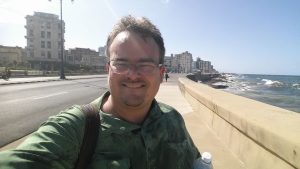 James M. Branum walking on the Malecon, Havana, Cuba